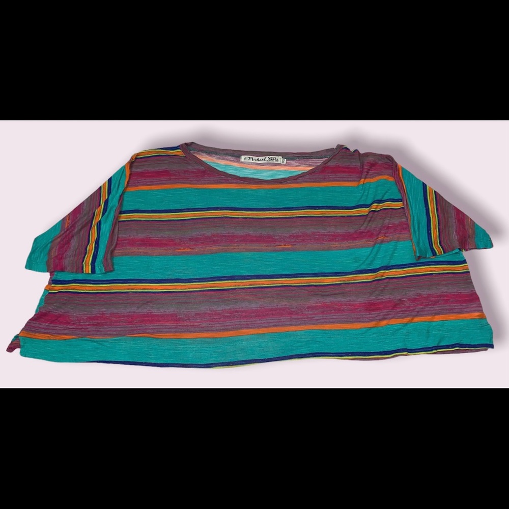 Michael Stars striped cropped lightweight tee (one size)